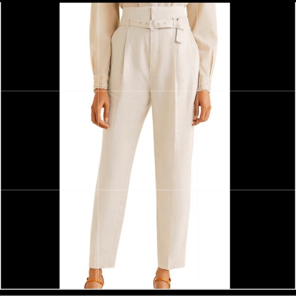 Mango high waisted linen pants 2